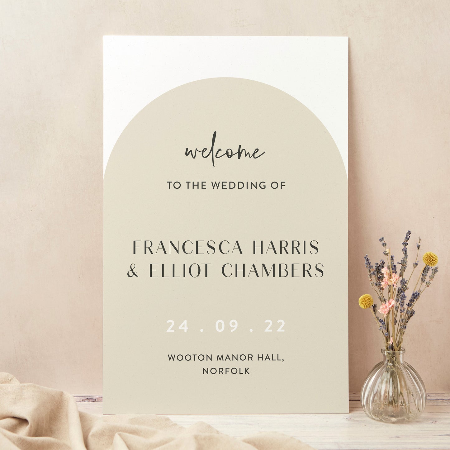 Minimalist Arch Wedding Welcome Sign