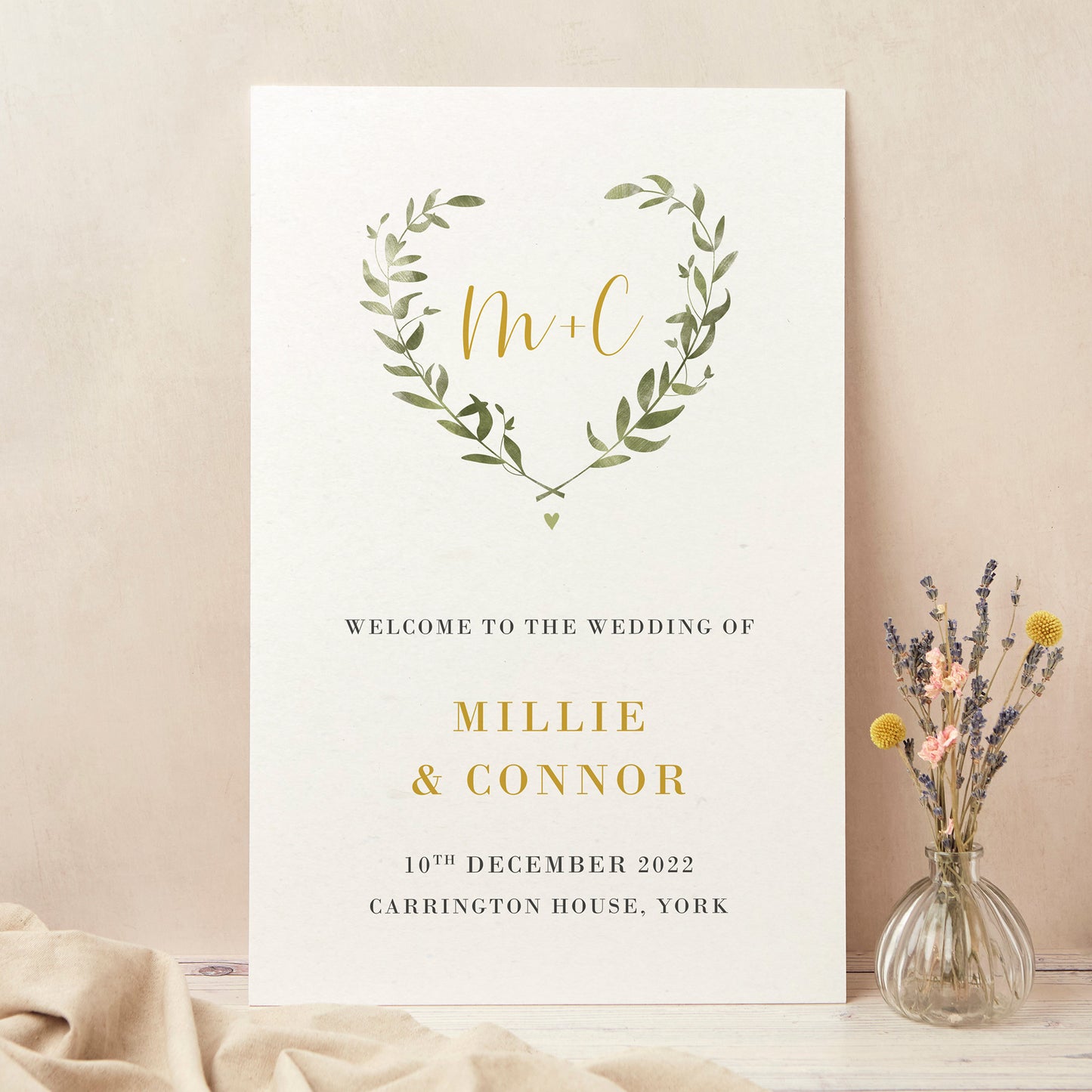 Greenery Botanical Wedding Welcome Sign