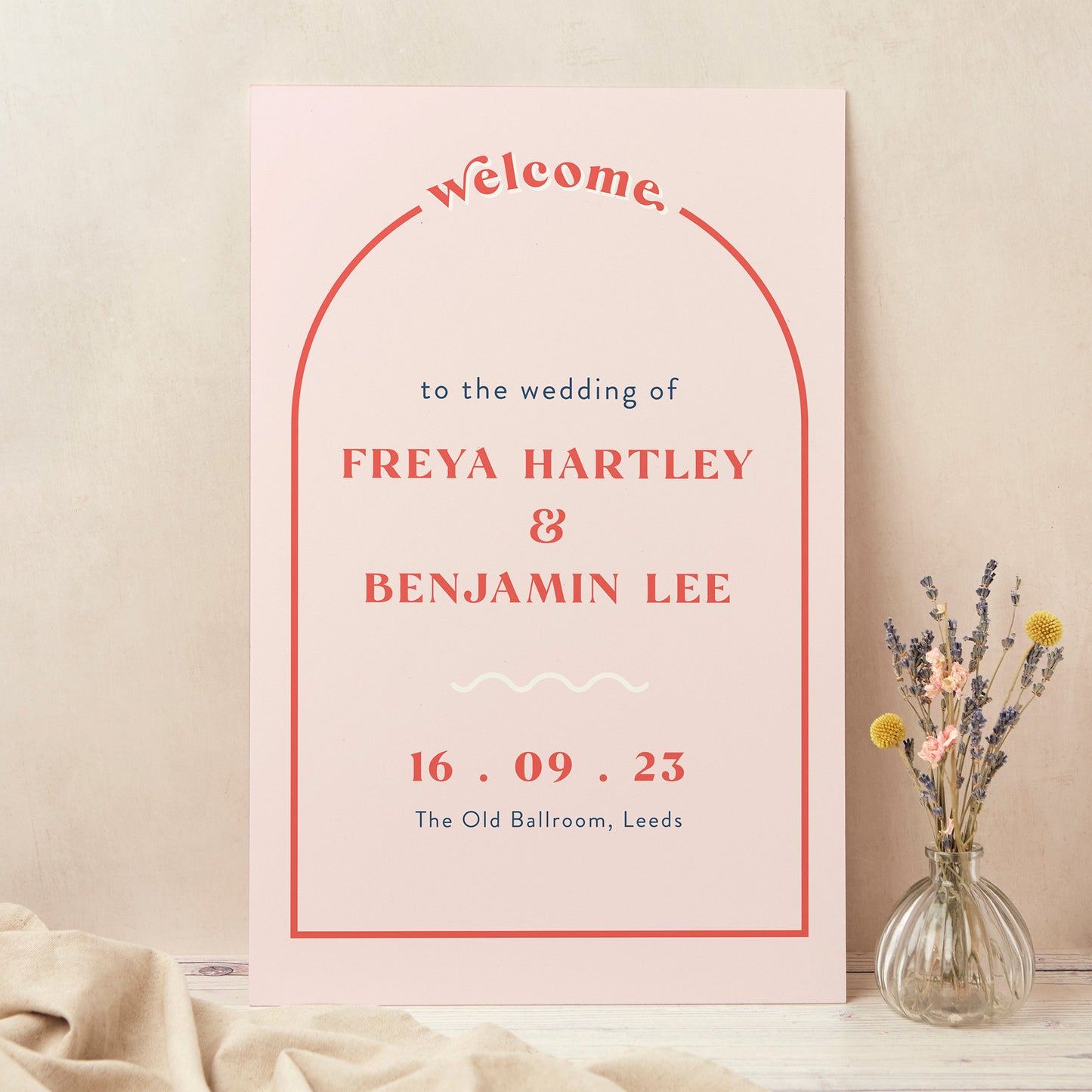 Retro Revival Wedding Welcome Sign