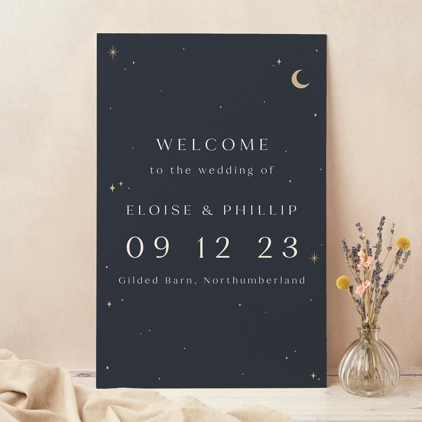 Celestial Night Sky Wedding Welcome Sign