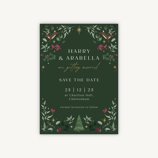 Winter Christmas Wedding Save the Date