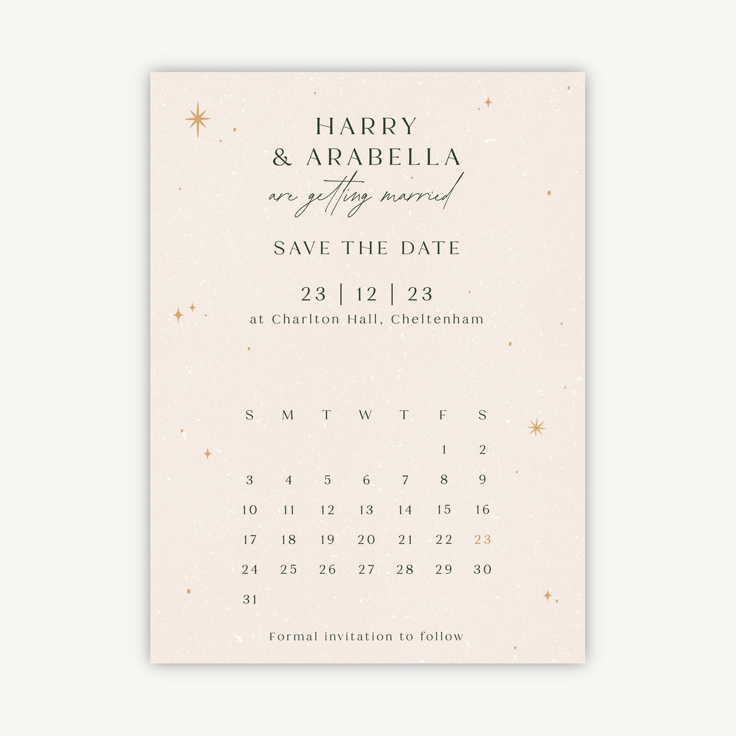 Winter Christmas Folded Wedding Save the Date