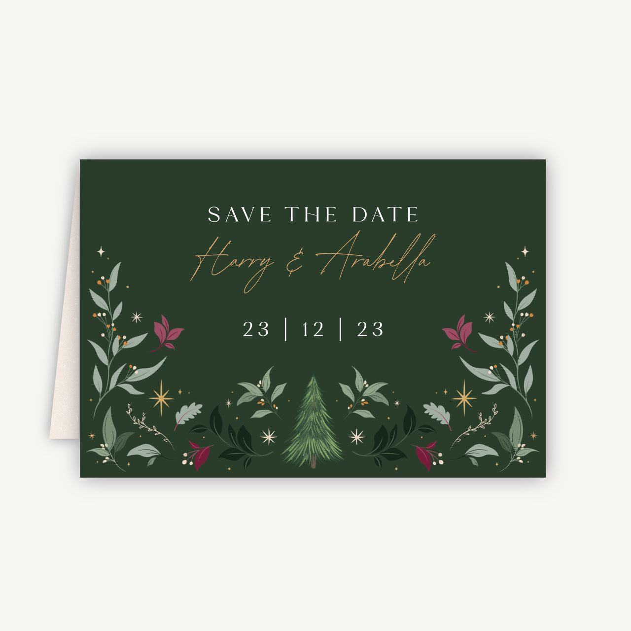 Winter Christmas Folded Wedding Save the Date