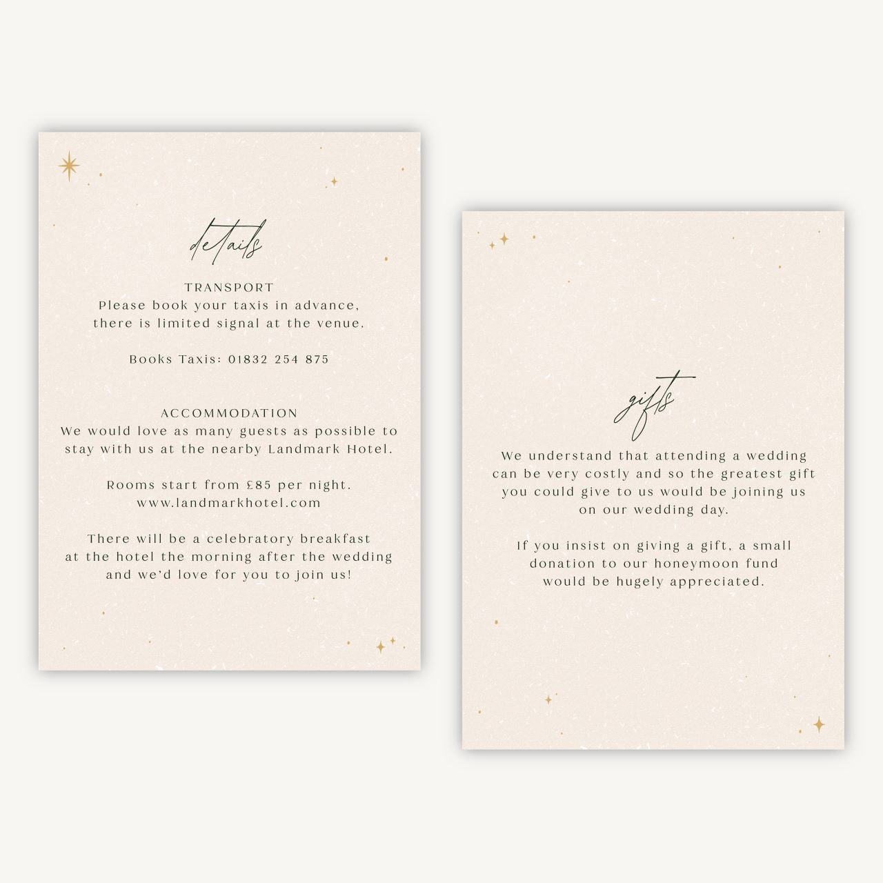 Winter Christmas Wedding Invitation Details Card