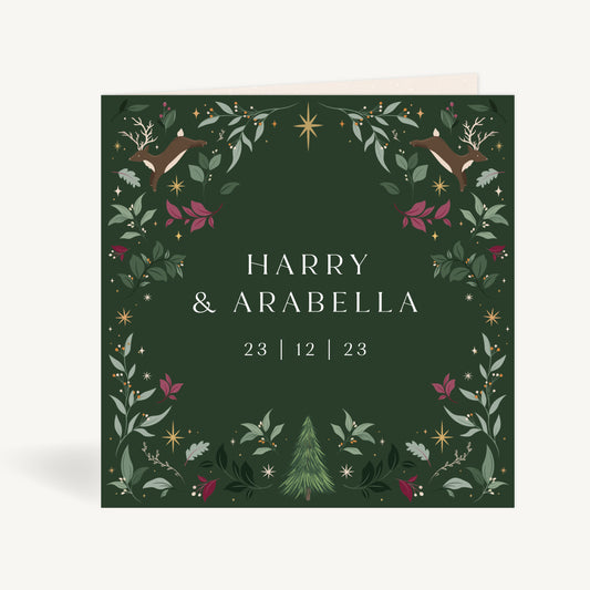Winter Christmas Folded Wedding Invitation