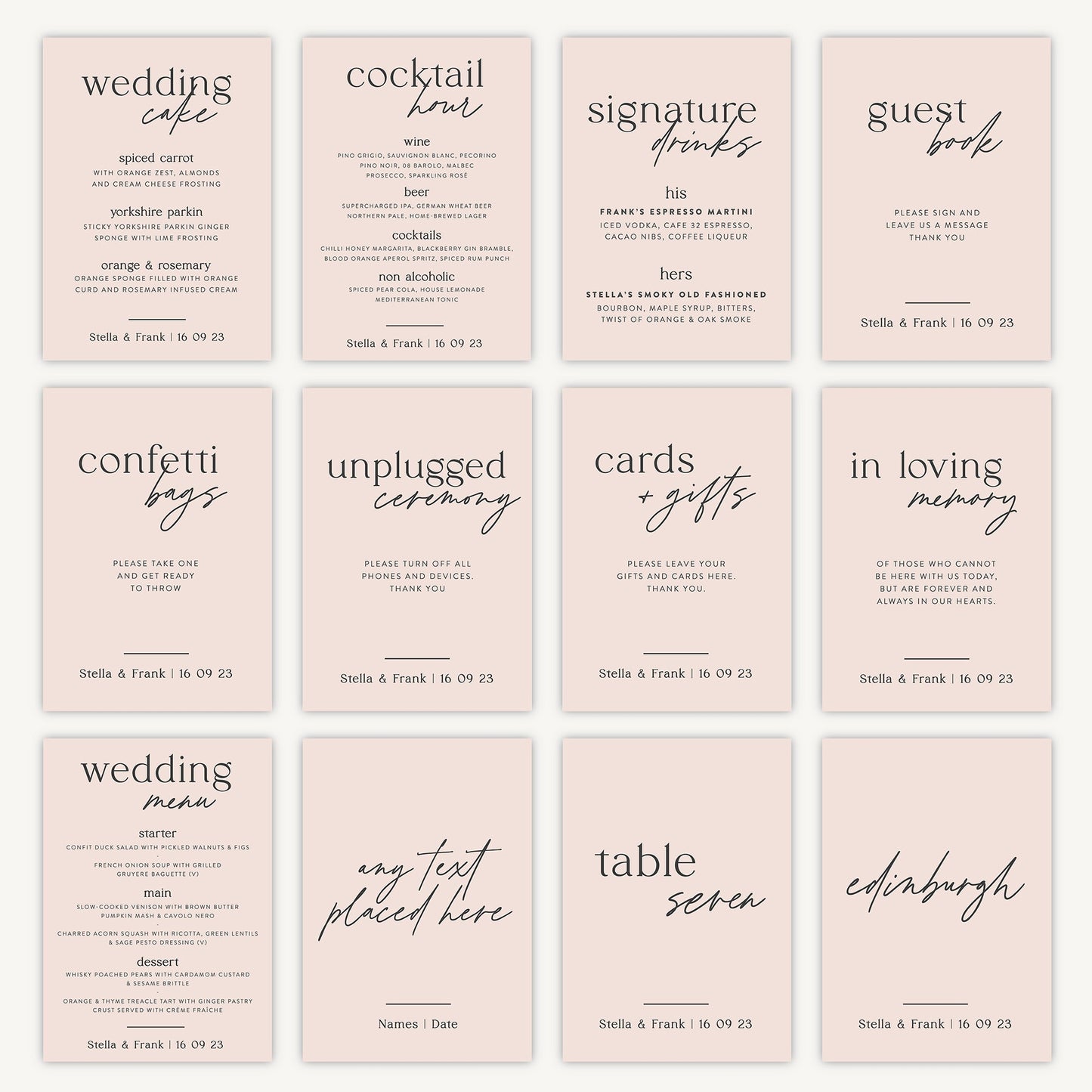 Unplugged Sign Wedding Sign A4 Sturdy Foamex Sign Blush Script