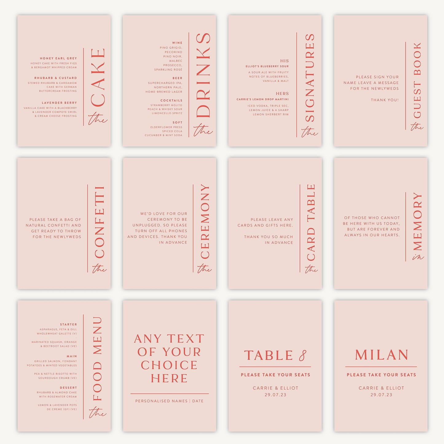 Table Number Sign Wedding Sign A5 Sturdy Foamex Sign Modern Layout