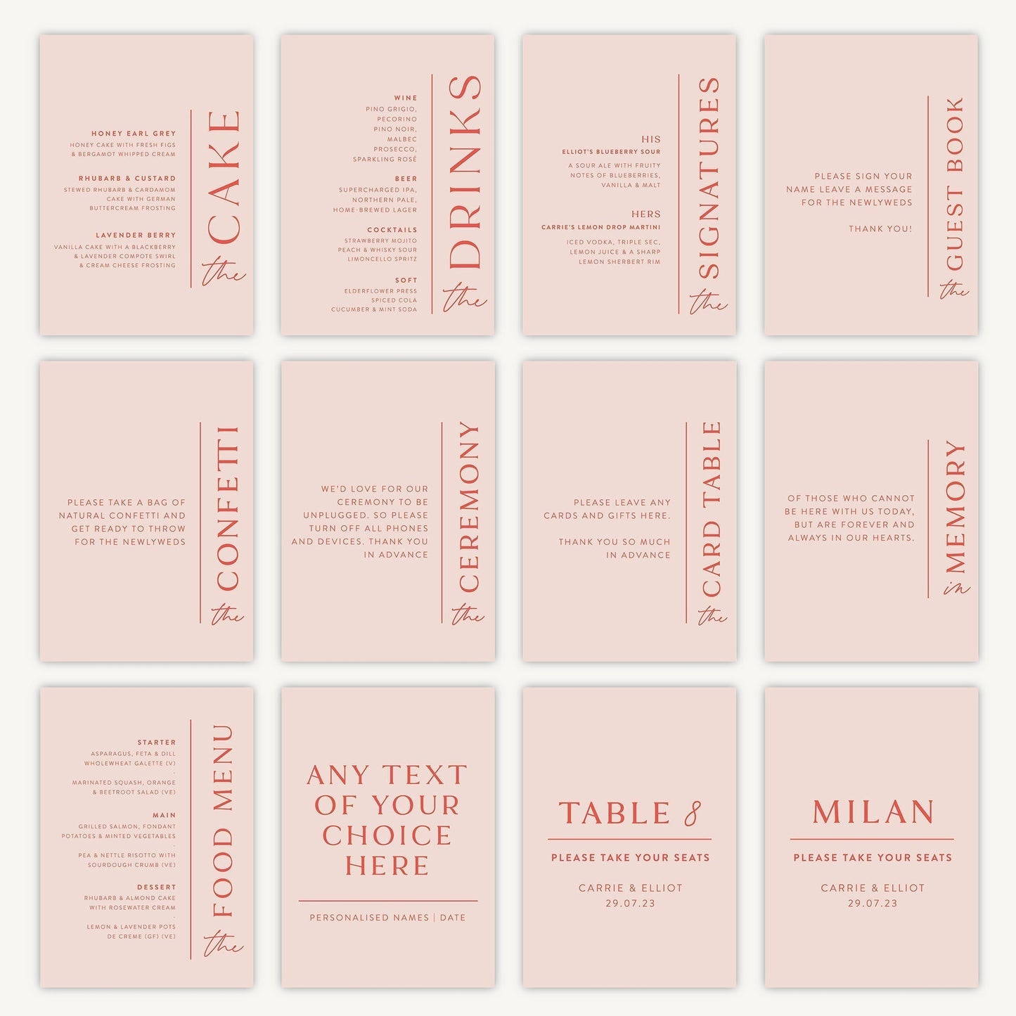 Confetti Sign Wedding Sign A4 Sturdy Foamex Sign Modern Layout