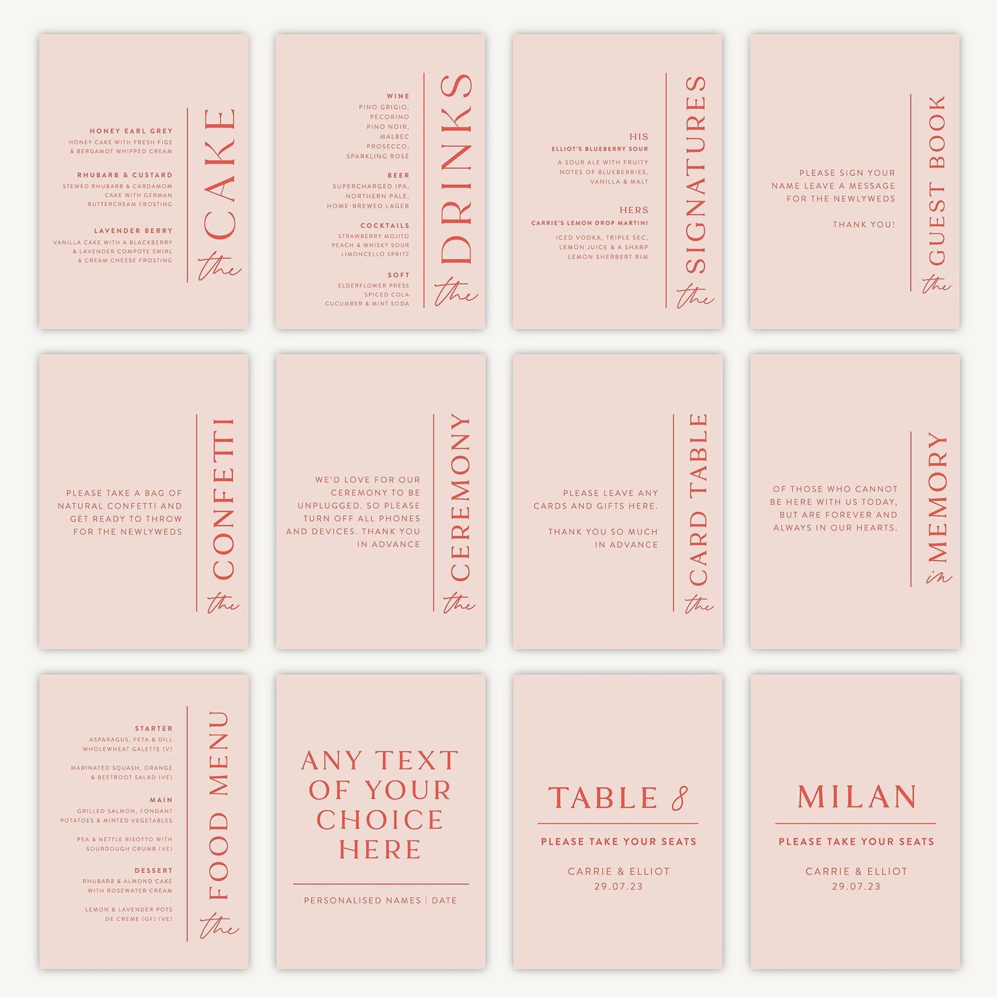 Custom Any Text Sign Wedding Sign A5 Sturdy Foamex Sign Modern Layout