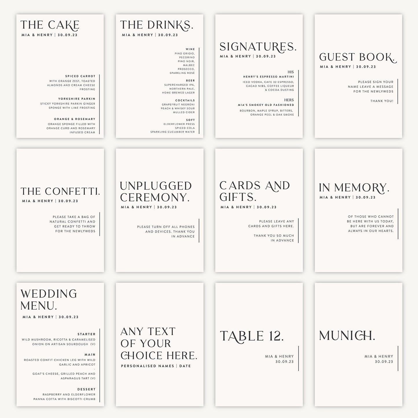 Wedding Cake Sign Wedding Sign A4 Sturdy Foamex Sign Minimal Layout