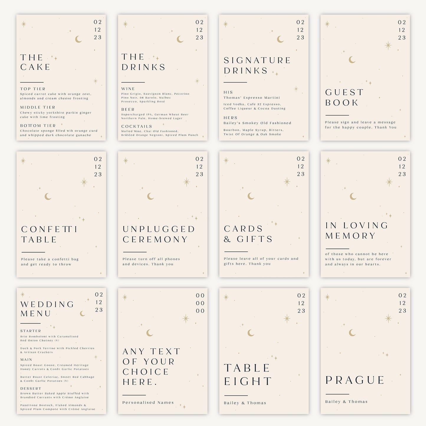 Unplugged Ceremony Sign Wedding Sign A4 Sturdy Foamex Sign Celestial Night Sky