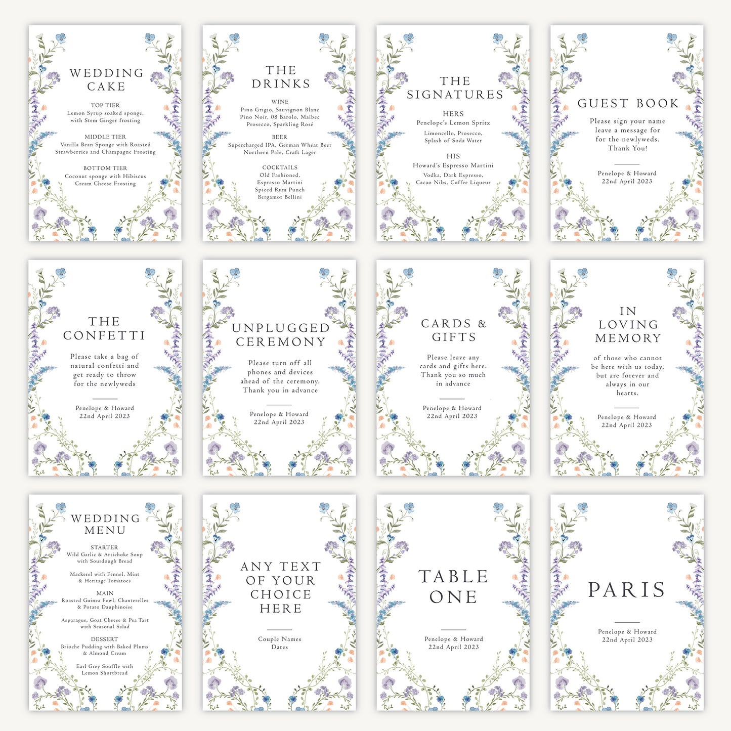 Cards and Gifts Sign Wedding Sign A4 Sturdy Foamex Sign Regency Floral