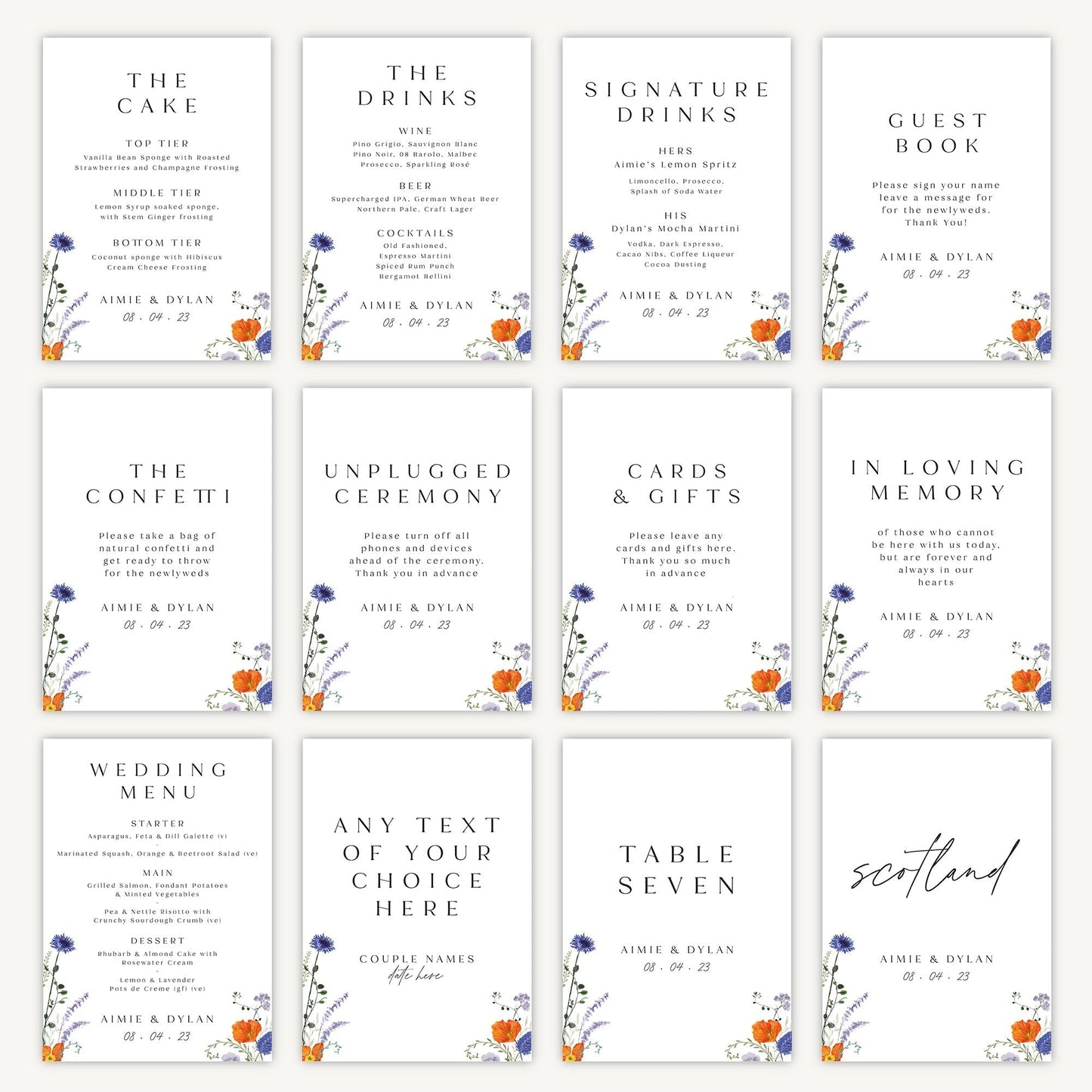 Guest Book Sign Wedding Sign A4 Sturdy Foamex Sign Pressed Wildflowers