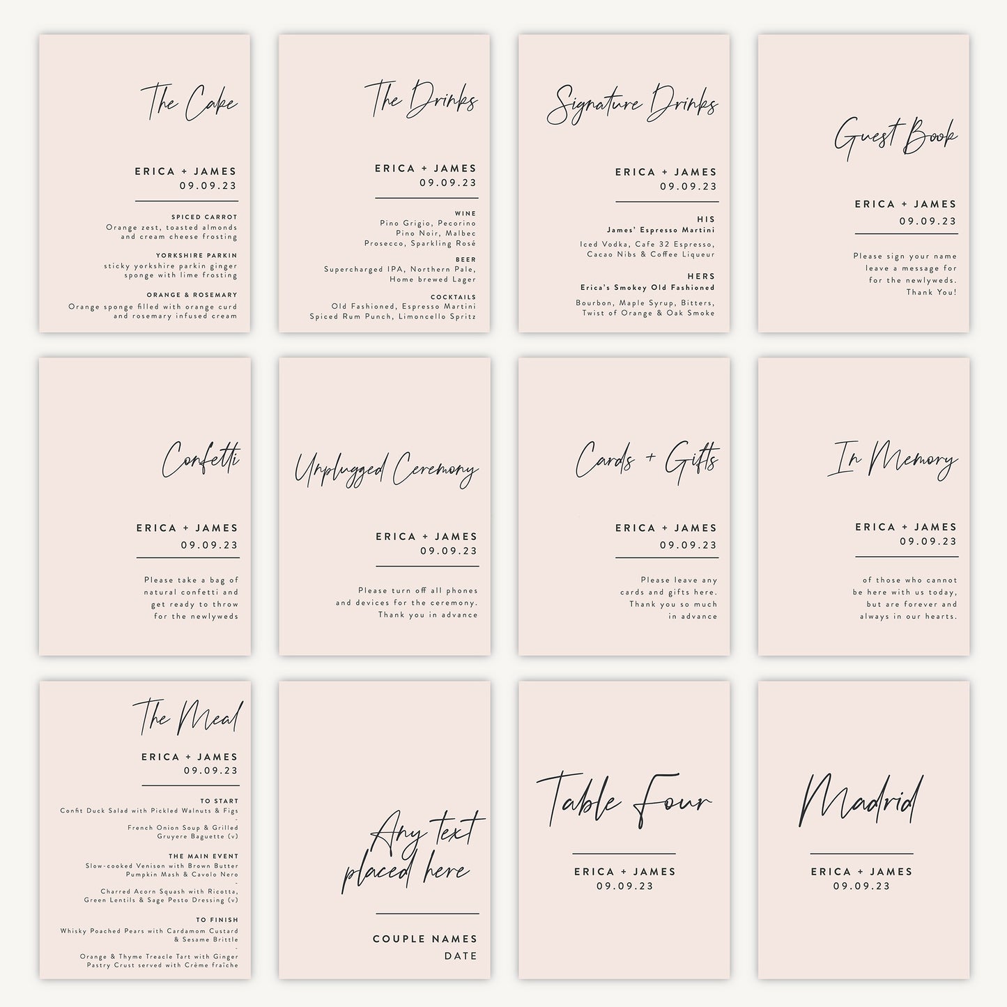 Wedding Cake Sign Wedding Sign A4 Sturdy Foamex Sign Minimal Script