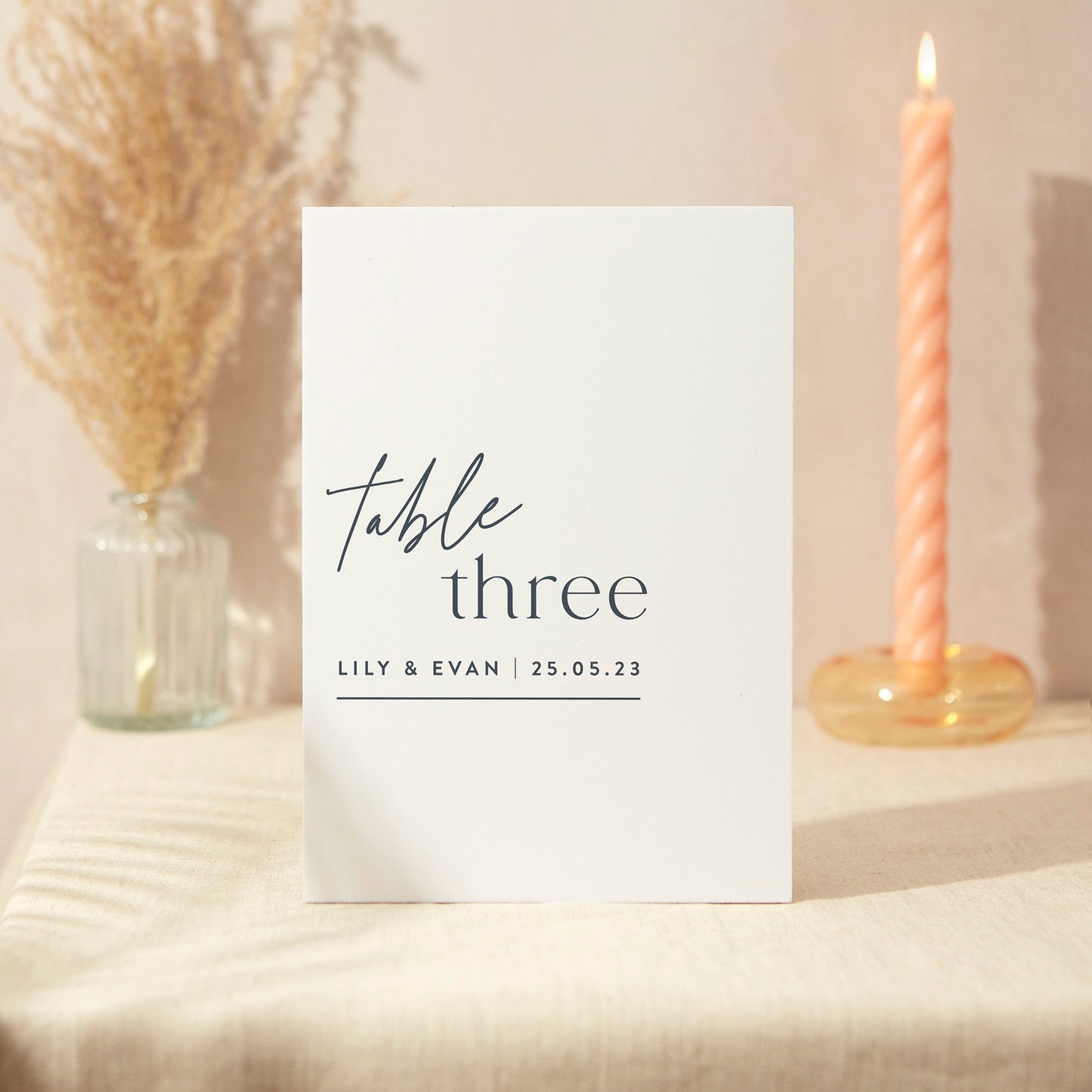 Table Number Sign Wedding Sign A5 Sturdy Foamex Sign Modern Typography Script