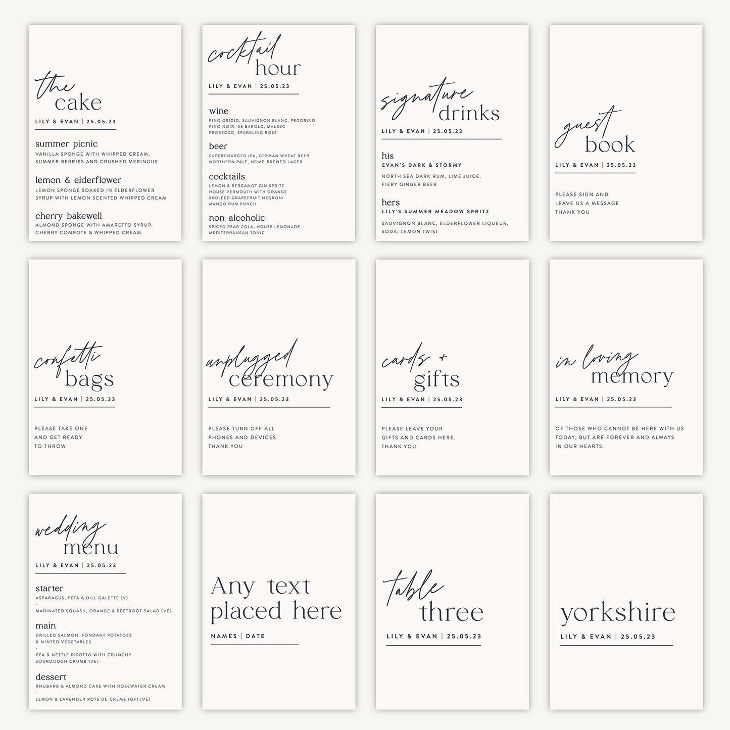 Wedding Cake Sign Wedding Sign A5 Sturdy Foamex Sign Modern Typography Script