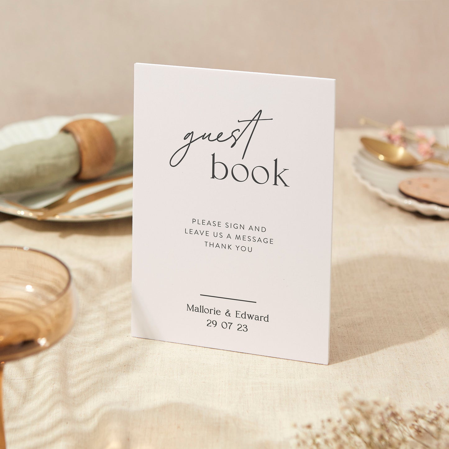 Guest Book Sign Wedding Sign A4 Sturdy Foamex Sign Modern Calligraphy