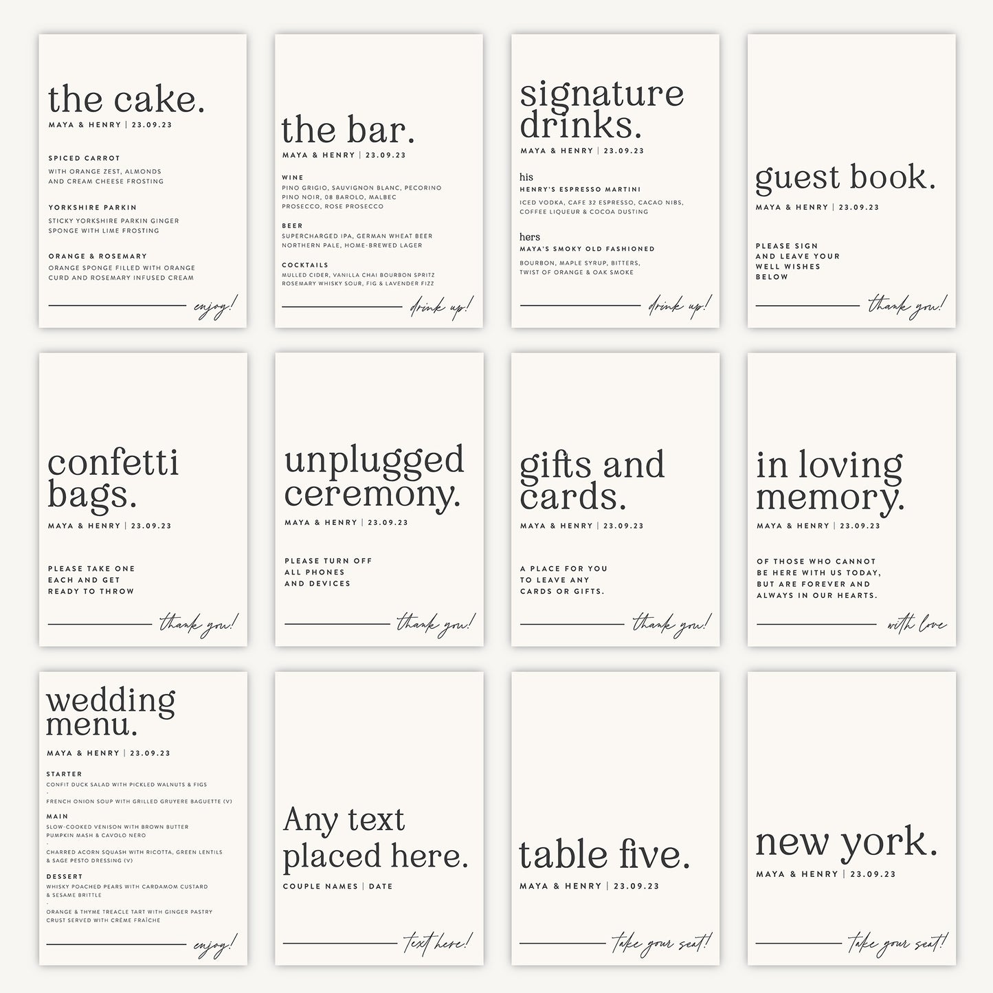 Wedding Cake Sign Wedding Sign A4 Sturdy Foamex Sign Modern Serif