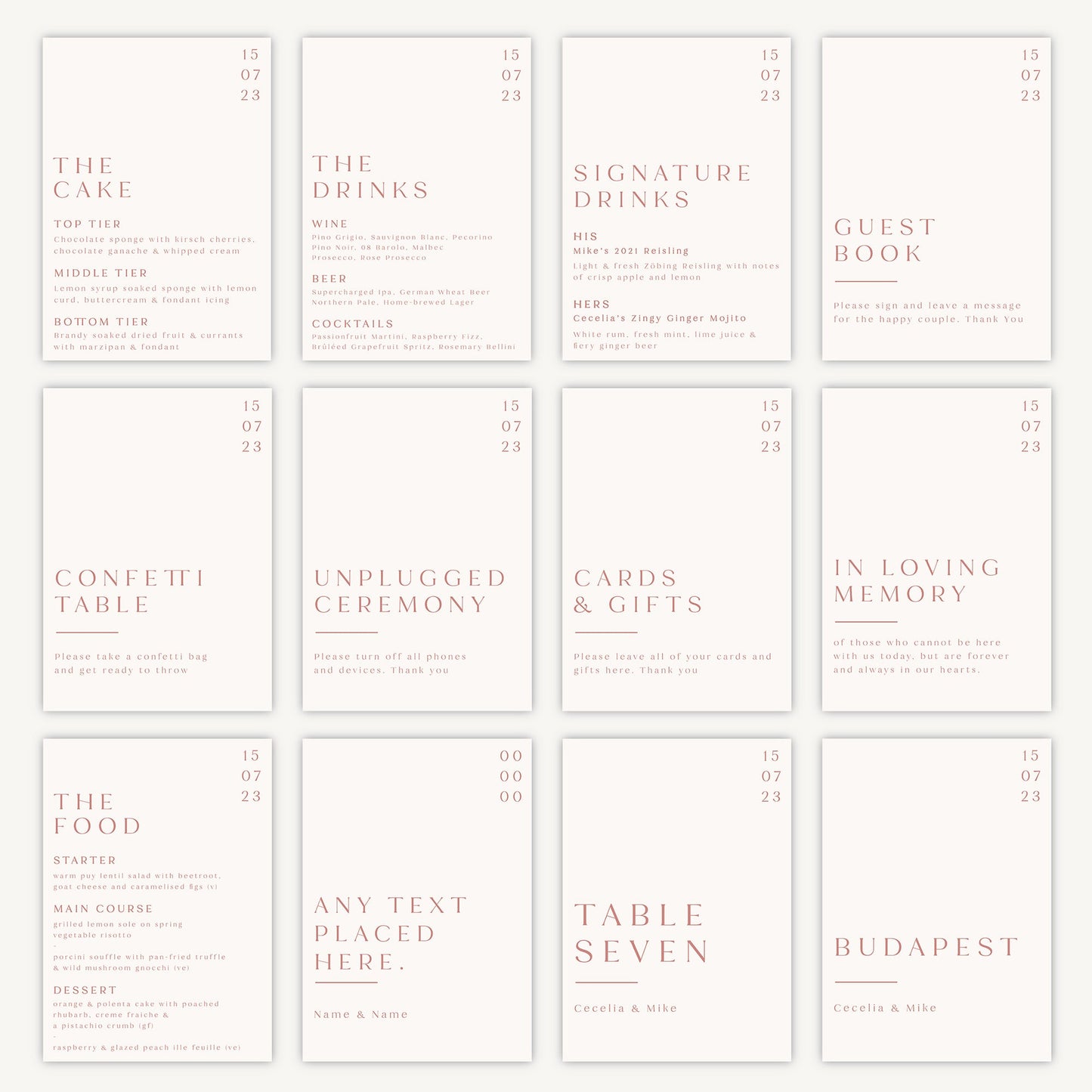 Custom Any Text Sign Wedding Sign A4 Sturdy Foamex Sign Minimal Capitalised