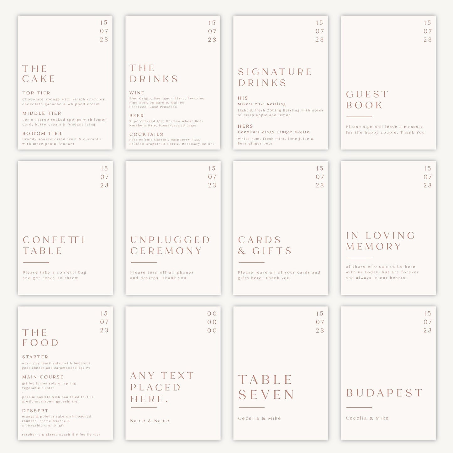 Wedding Menu Sign Wedding Sign A4 Sturdy Foamex Sign Minimal Capitalised