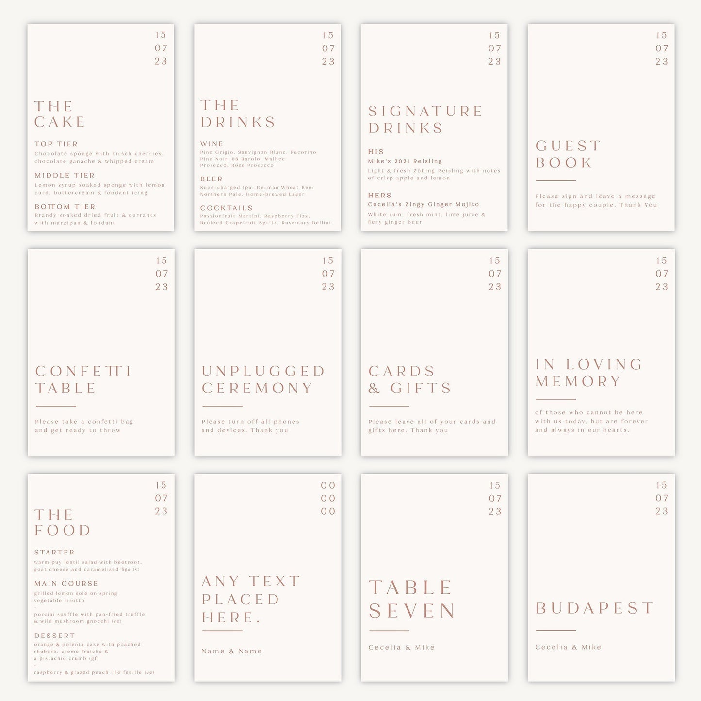 Custom Any Text Sign Wedding Sign A5 Sturdy Foamex Sign Minimal Capitalised