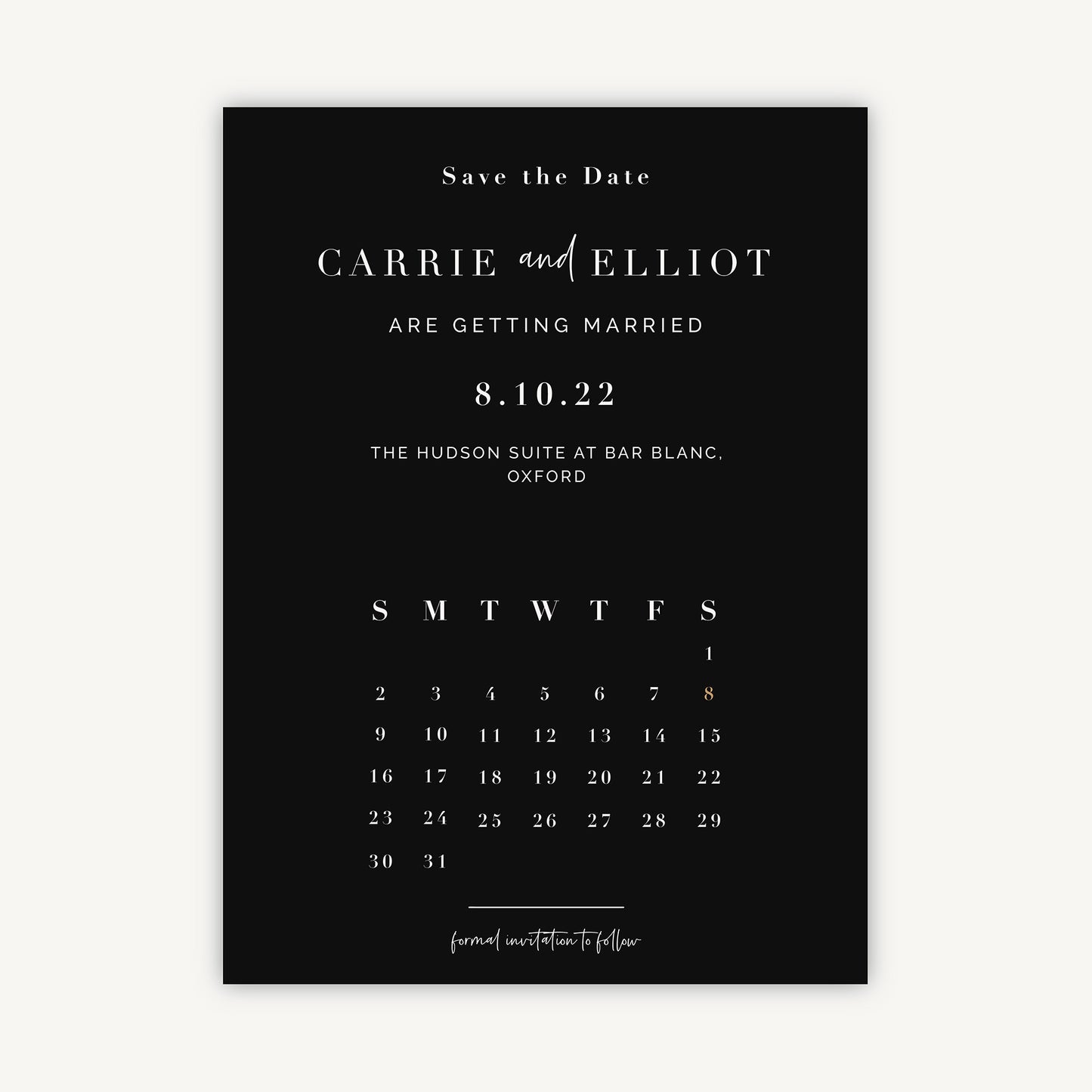 Black Modern Script Folded Wedding Save the Date