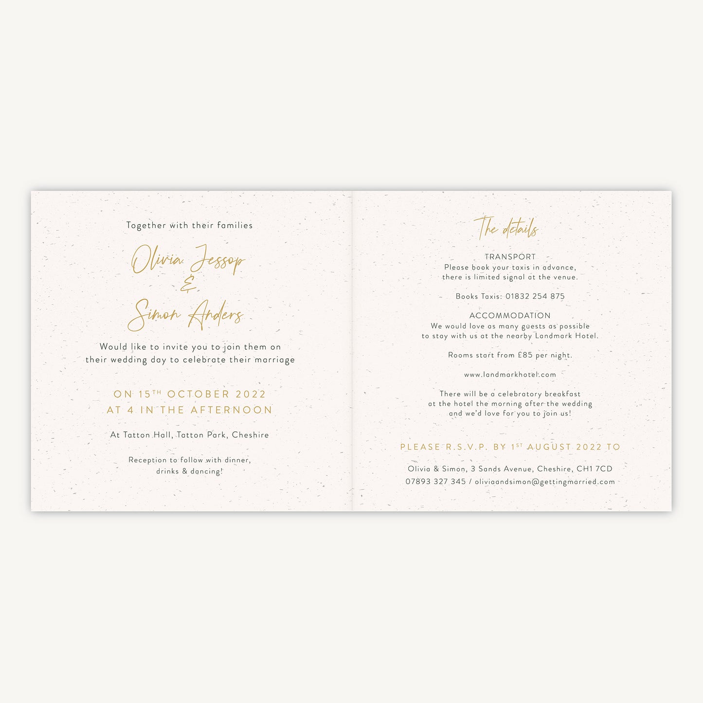 Botanical Rustic Folded Wedding Invitation