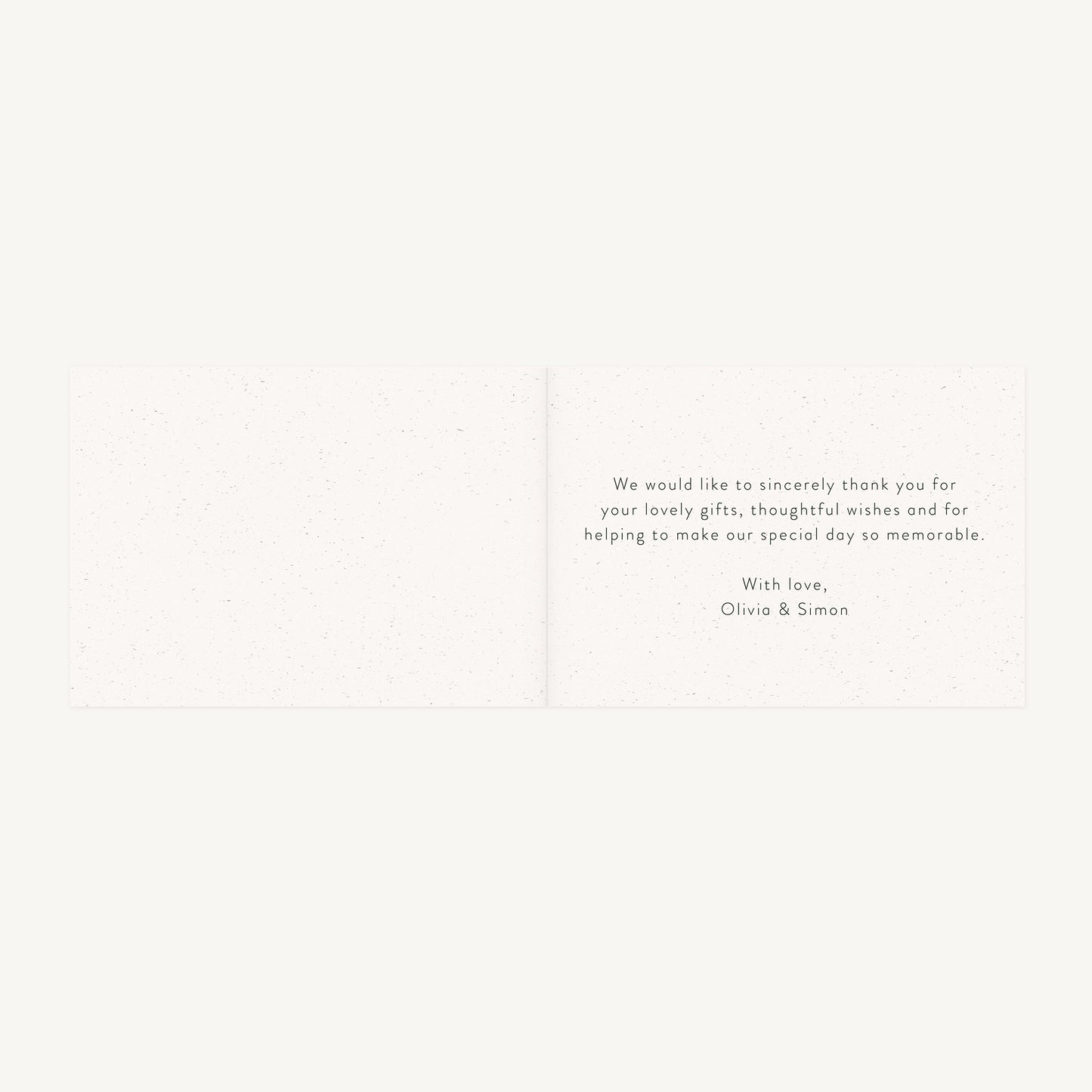 Botanical Rustic Wedding Thank You Card Folded
