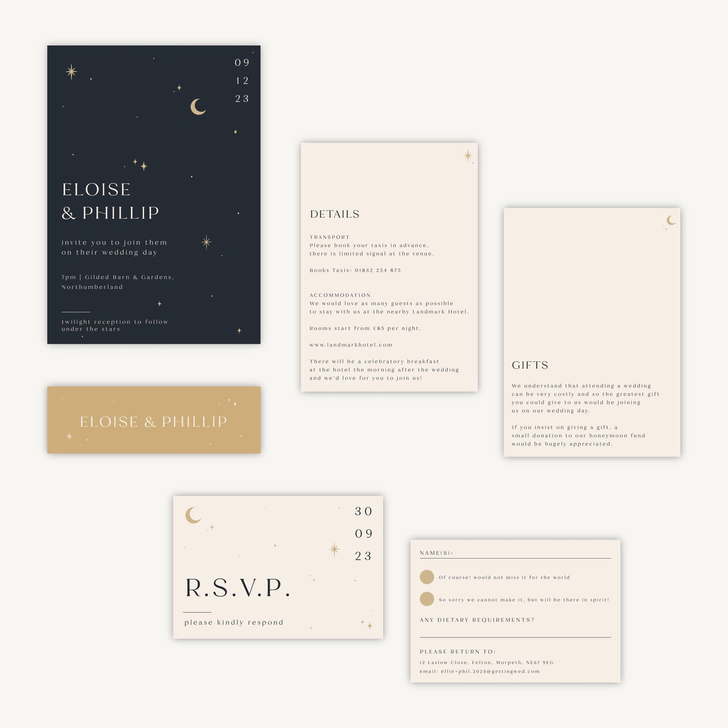 Celestial Night Sky Wedding Invitation