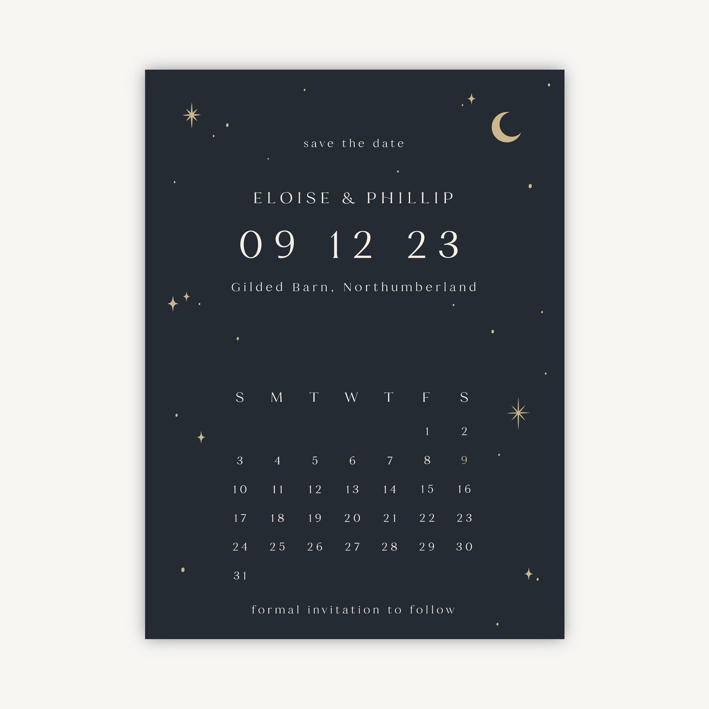 Celestial Night Sky Folded Wedding Save the Date