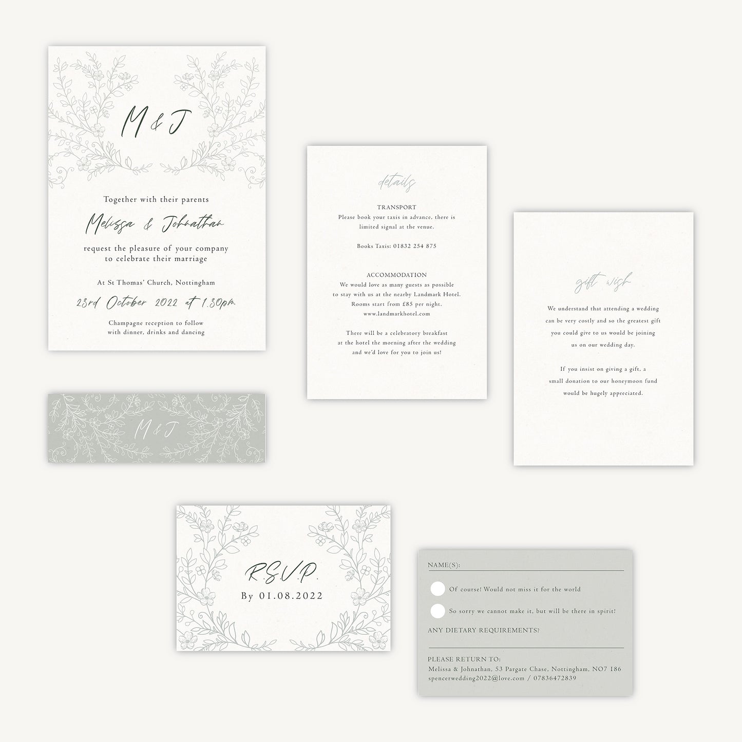 Elegant Floral Wedding Invitation