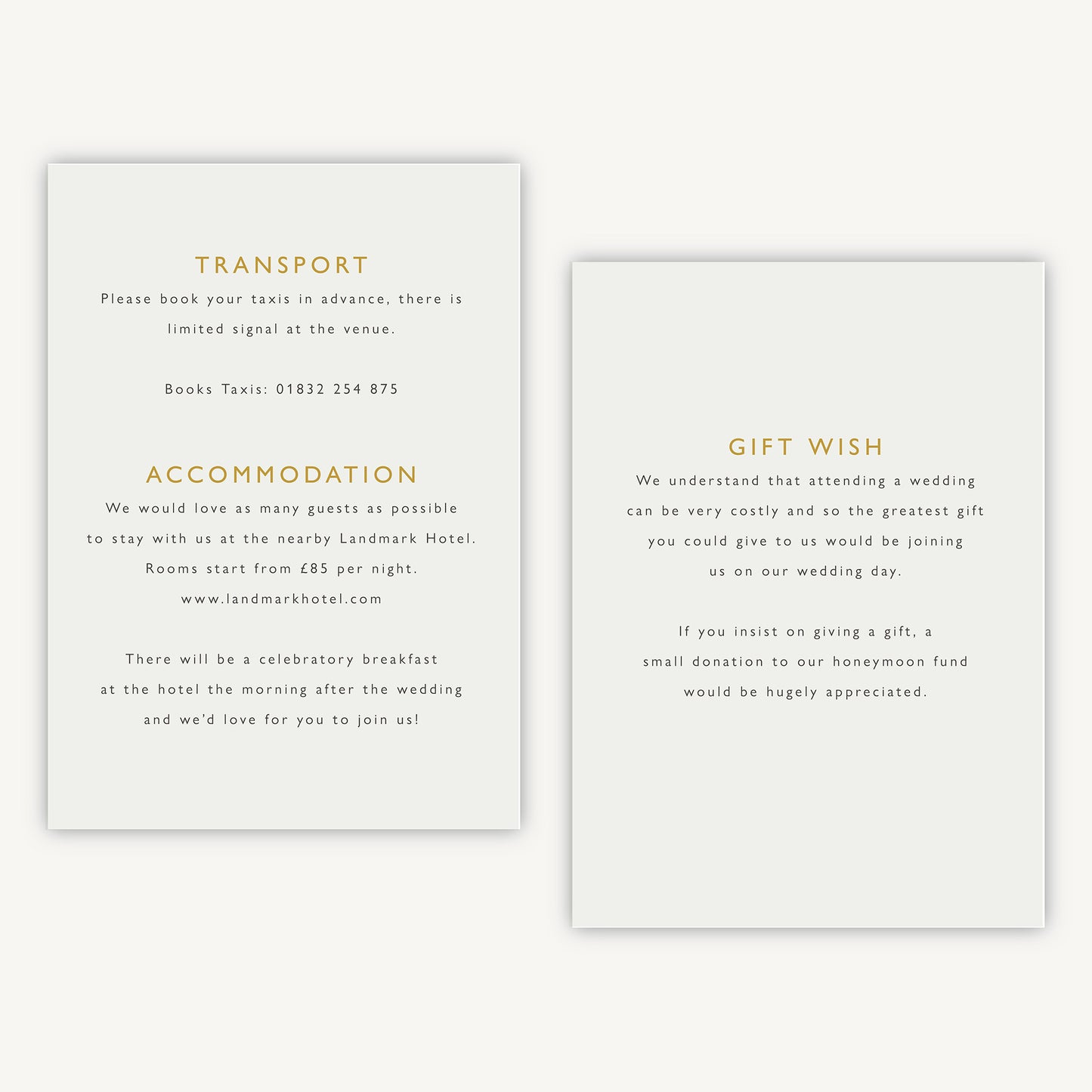 Foliage Hoop Wedding Invitation Details Card