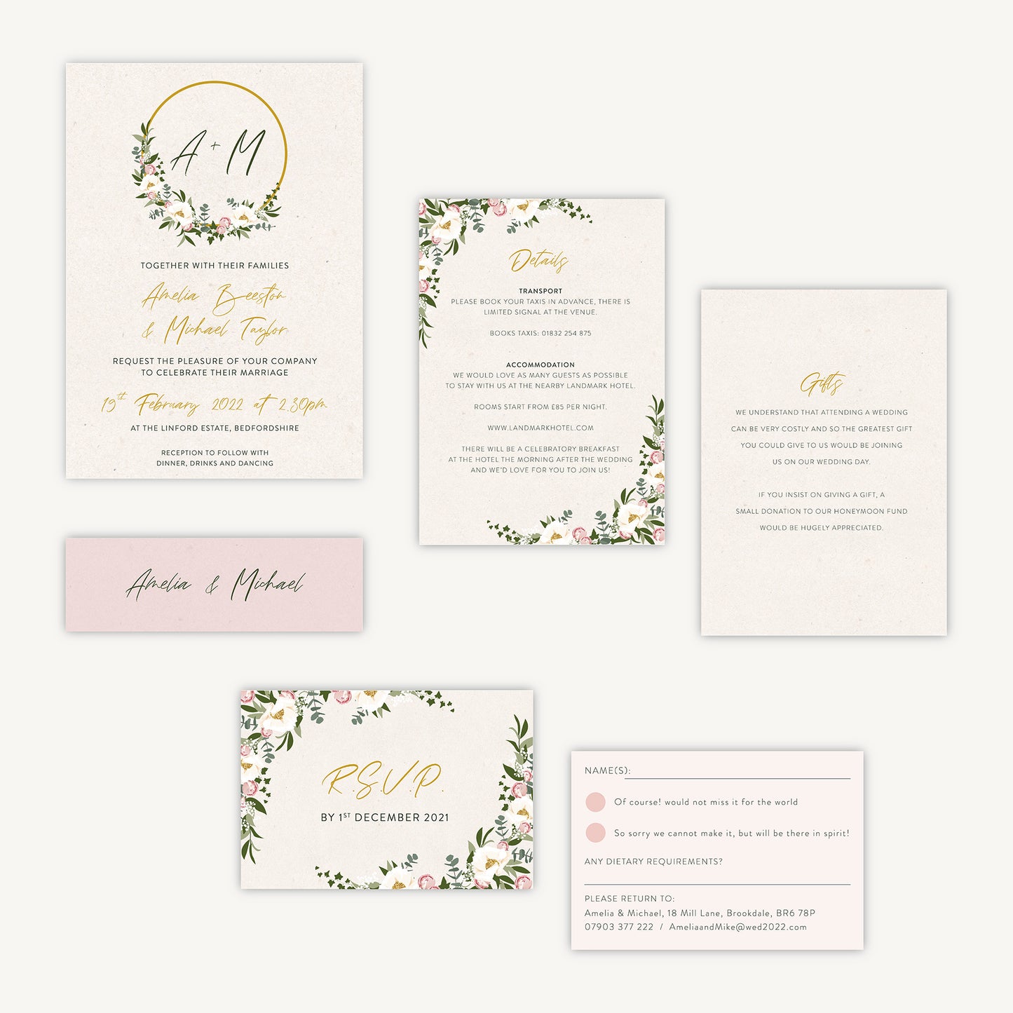 Floral Hoop Wedding Invitation