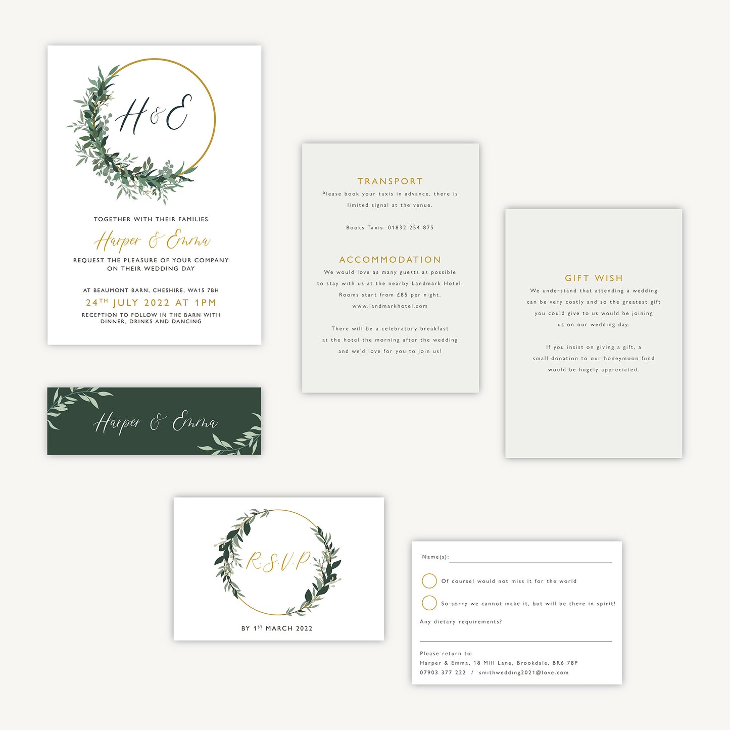 Foliage Hoop Wedding Invitation