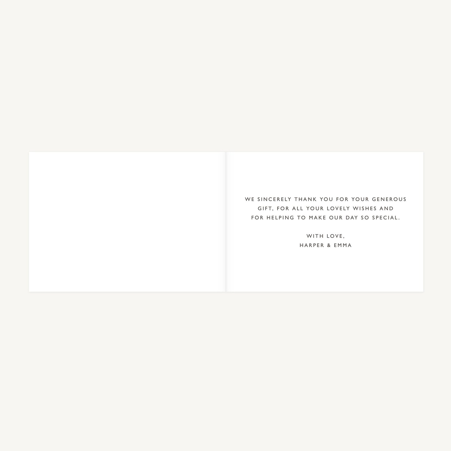 Foliage Hoop Wedding Thank You Card Folded