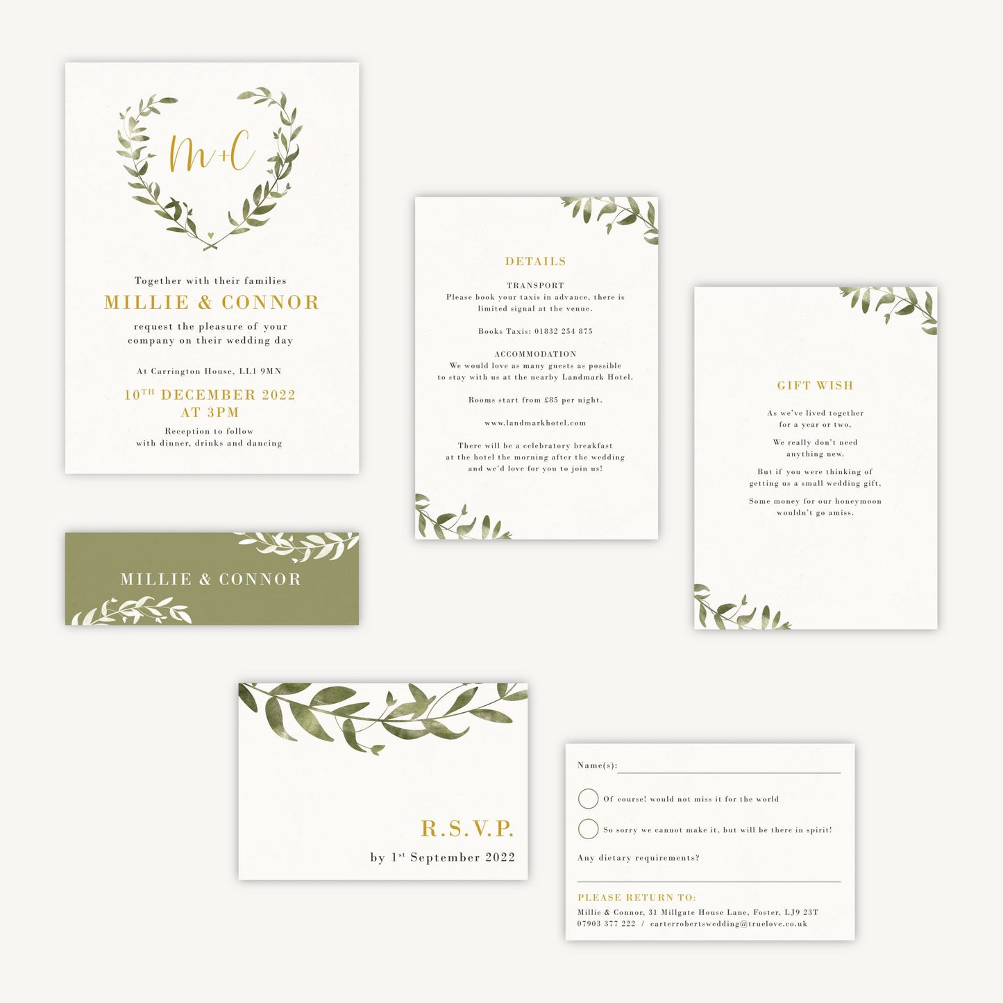 Greenery Botanical Wedding Invitation