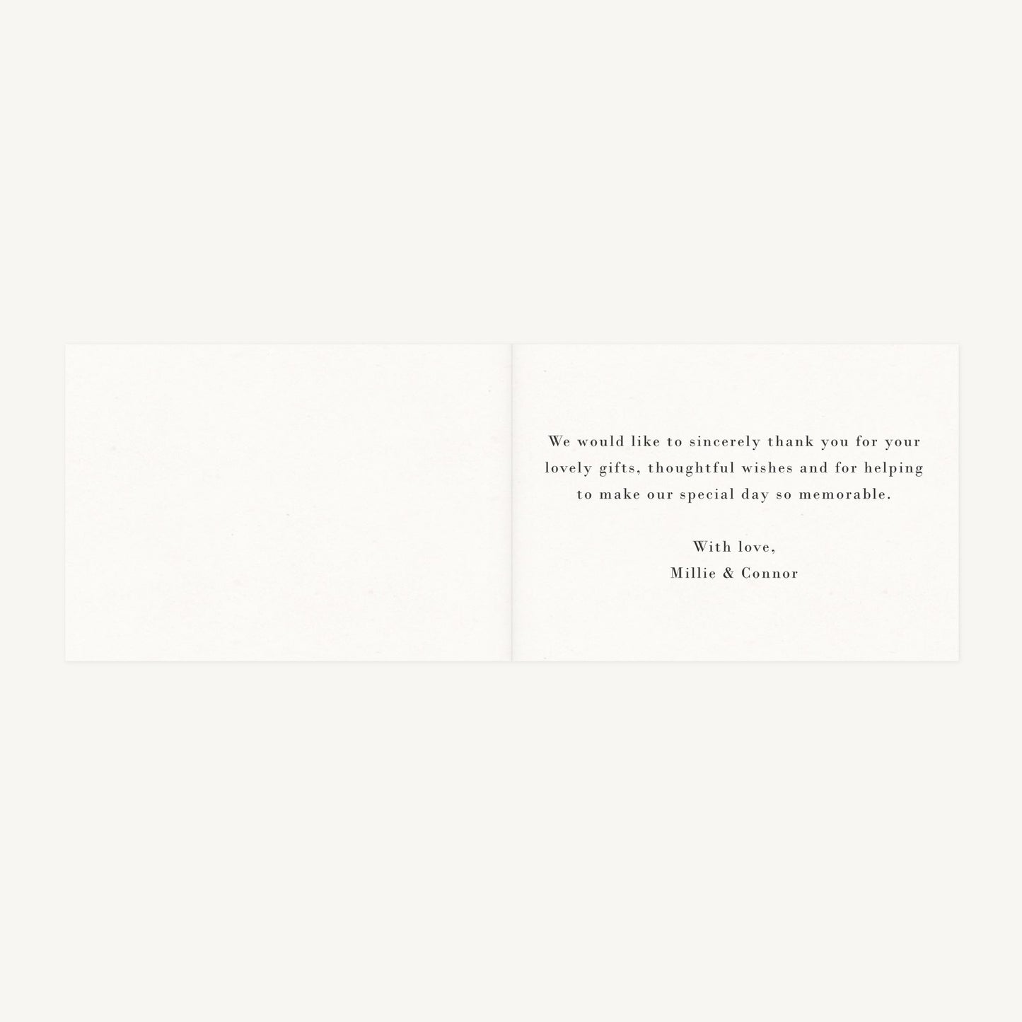 Greenery Botanical Wedding Thank You Card Folded