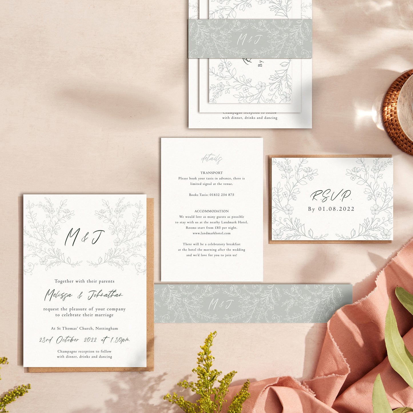 Elegant Floral Wedding Invitation