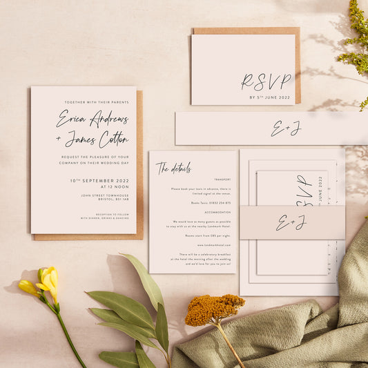 Minimal Script Wedding Invitation