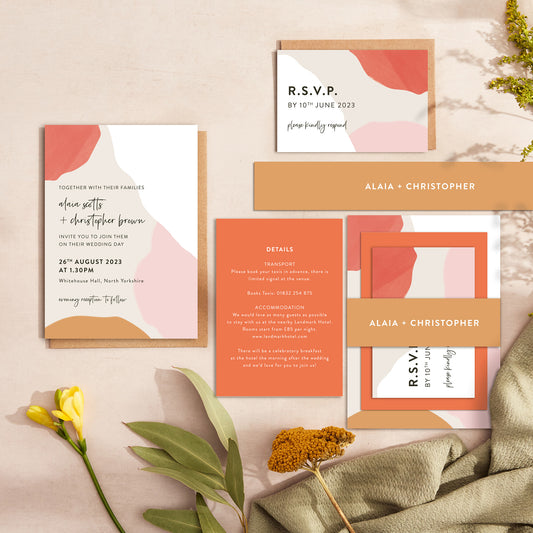 Painterly Colour Pop Wedding Invitation