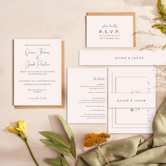 Romantic Script Wedding Invitation