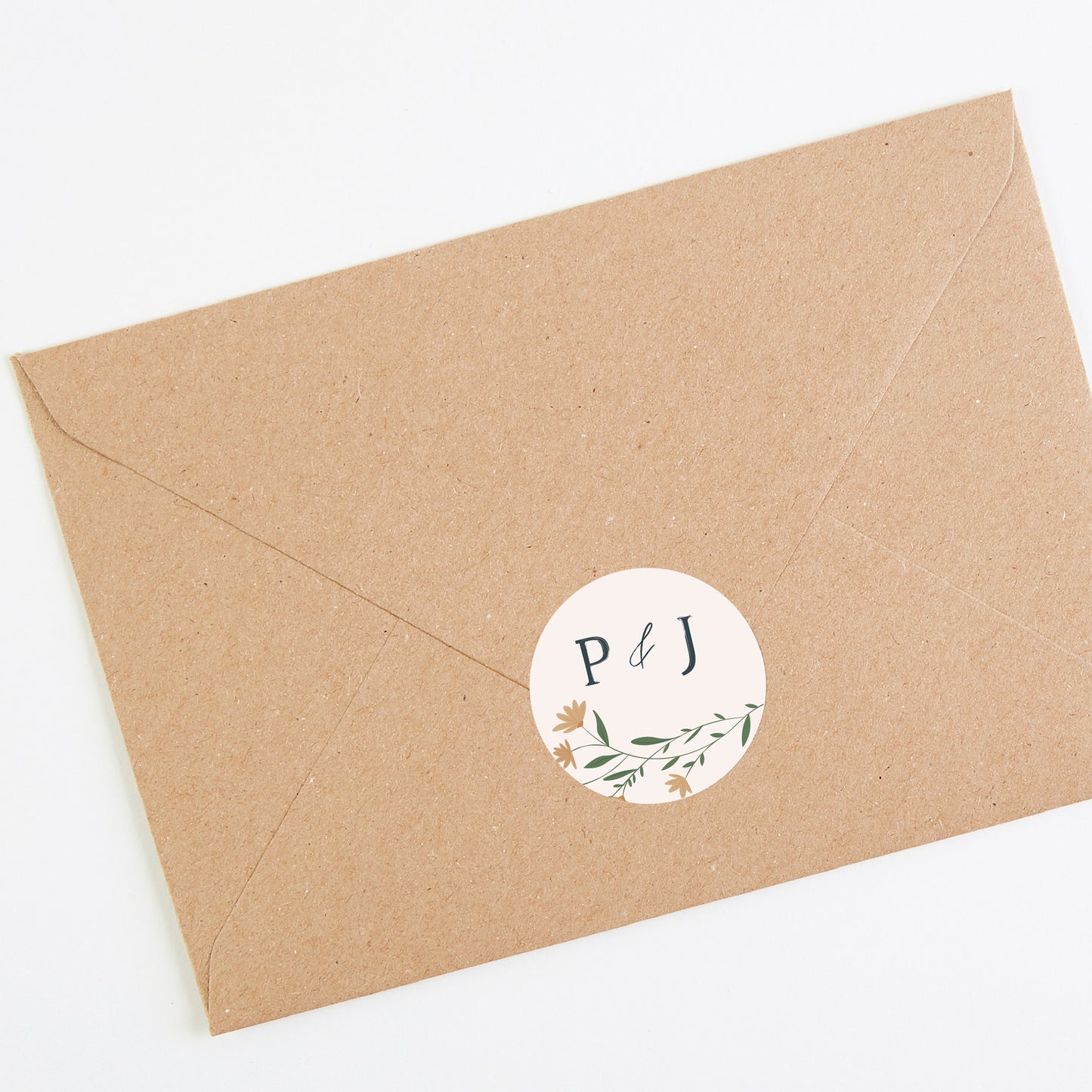 Wildflower Wreath Envelope Wedding Sticker