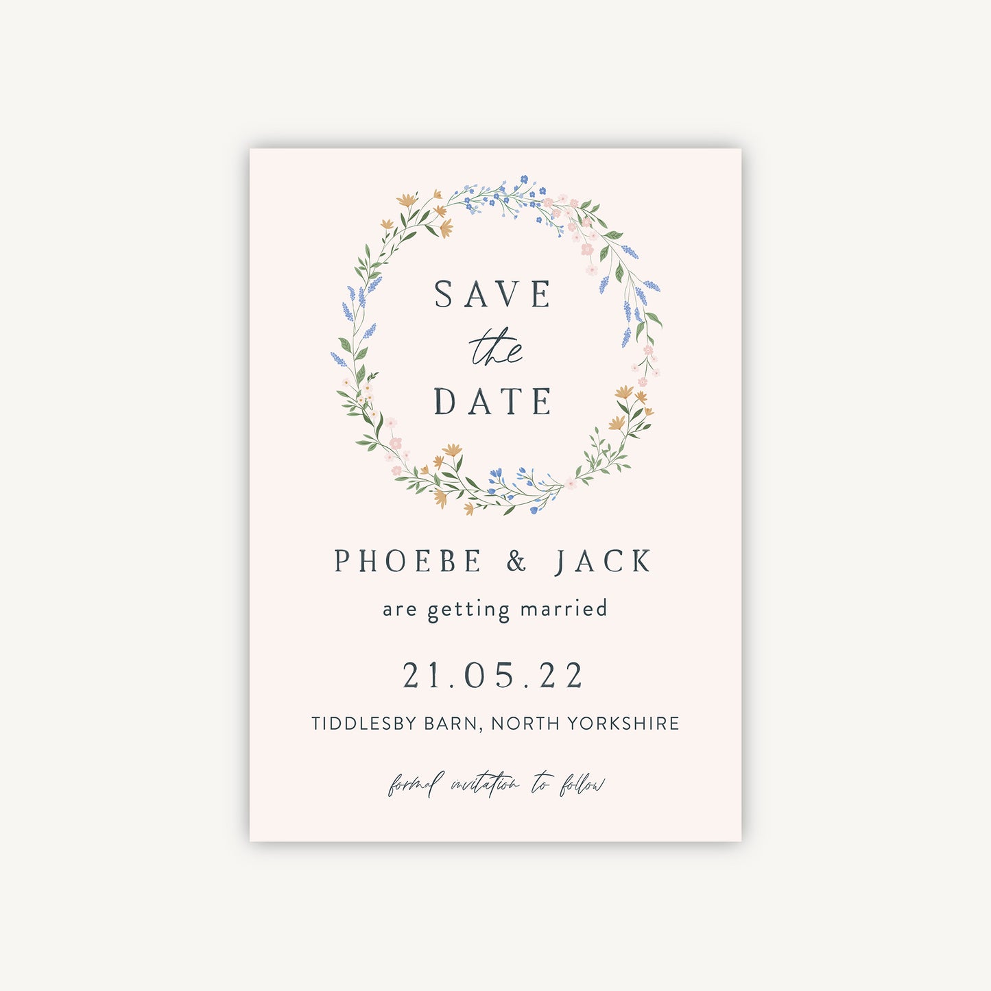 Wildflower Wreath Wedding Save the Date