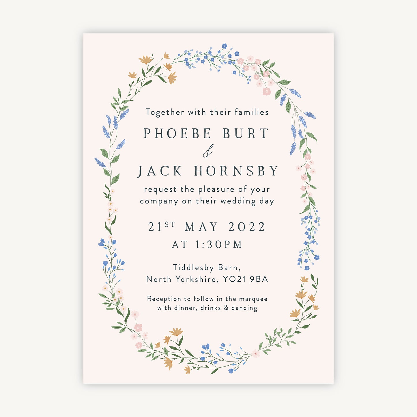 Wildflower Wreath Wedding Invitation