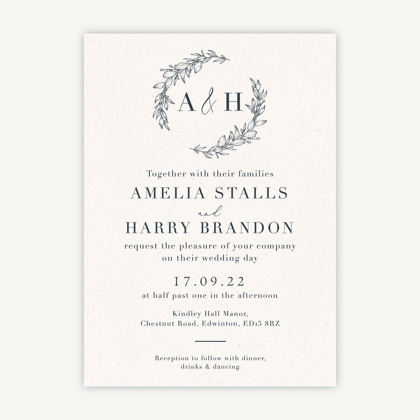Foliage Monogram Wedding Invitation