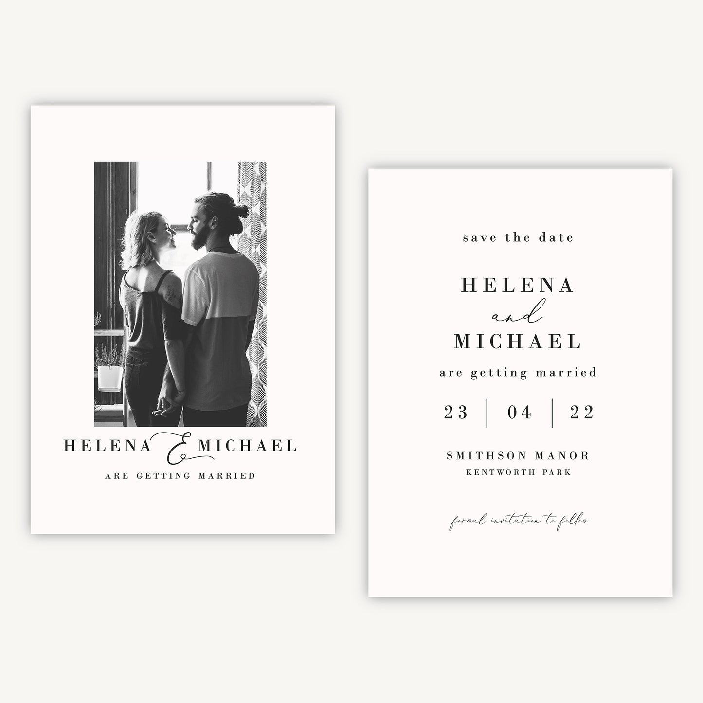 Simple Script Photo Wedding Save the Date