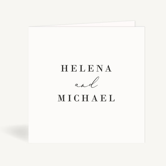 Simple Script Folded Wedding Invitation