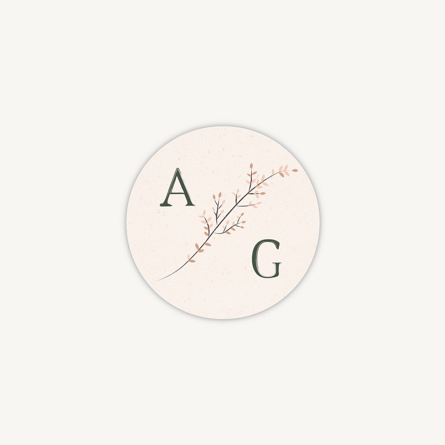 Dried Flower Wreath Envelope Wedding Sticker