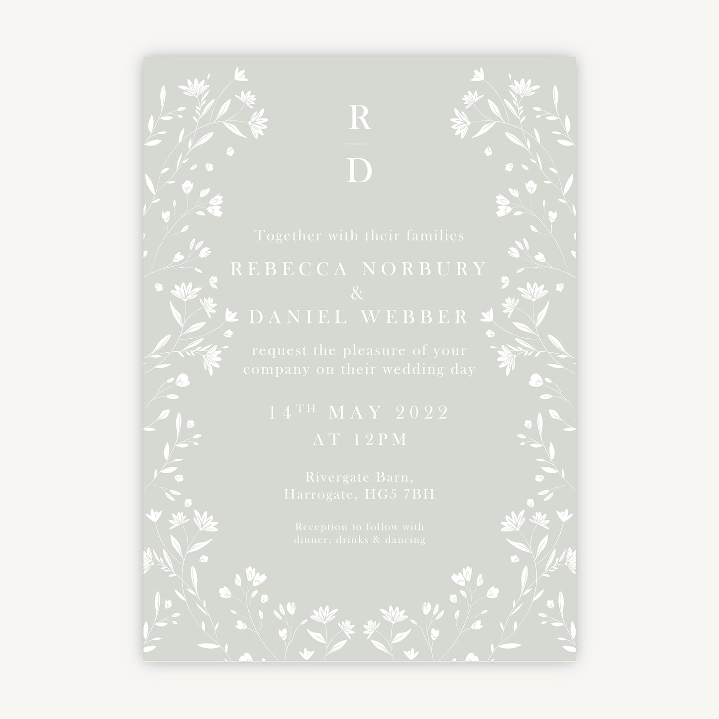 Sage Wildflower Wedding Invitation