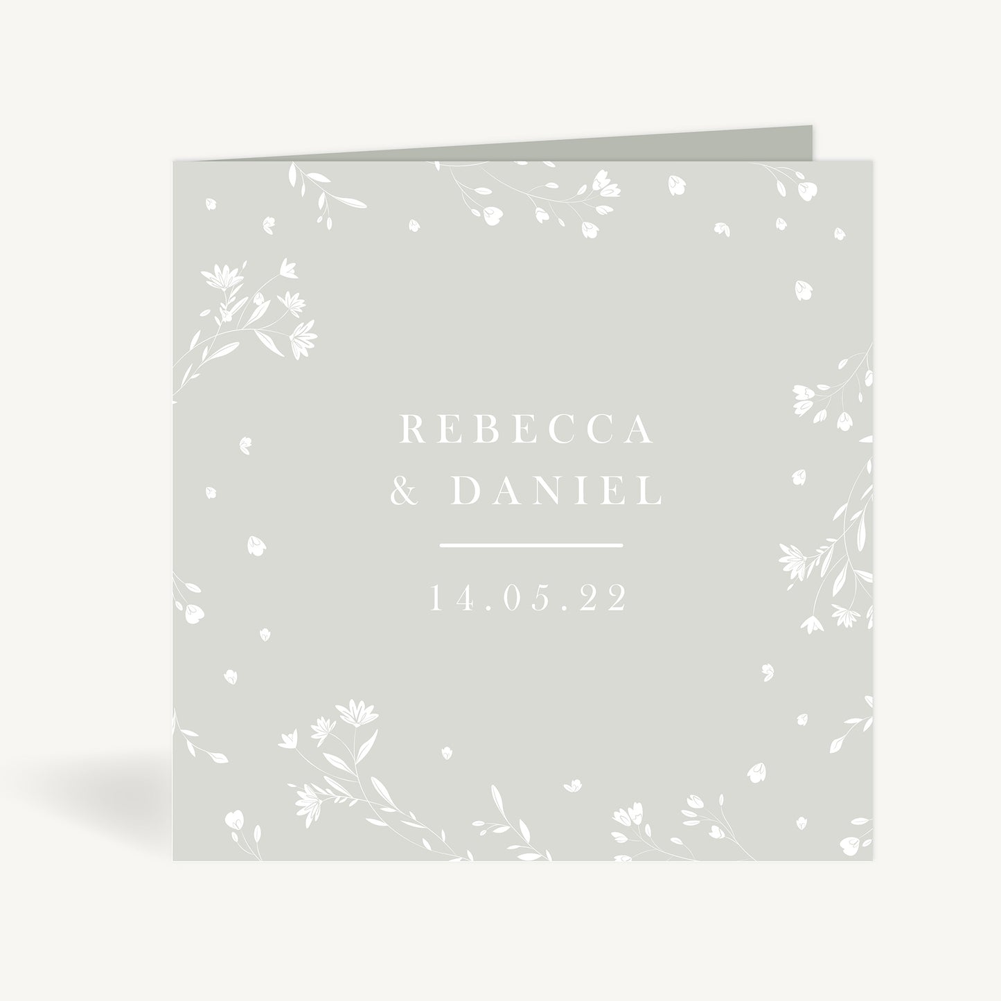 Sage Wildflower Folded Wedding Invitation